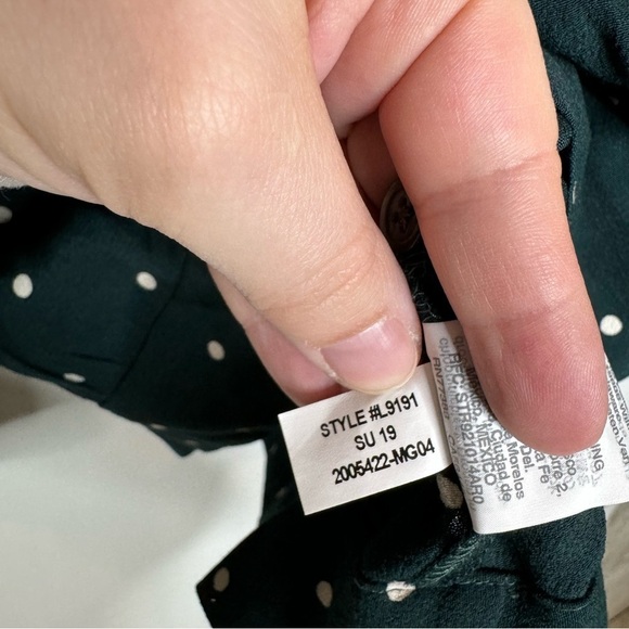 Madewell Dot Wrap Top in Smokey Spruce Size Small - Picture 5 of 5
